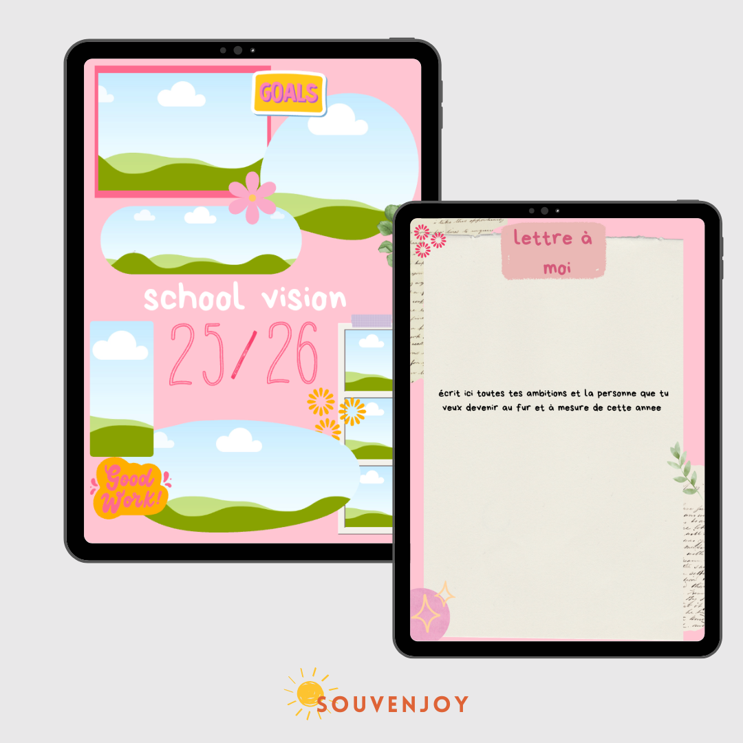 Carnet de visualisation _ édition back to school 🎓 rose