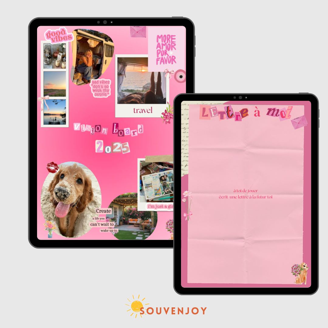 Carnet de visualisation rose dégrader